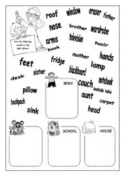 English Worksheet: Vocabulary revision