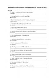 English Worksheet: Rewritings