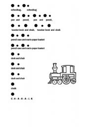 English Worksheet: School items