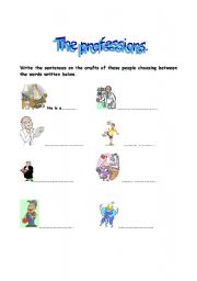 English Worksheet: The professions.