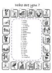 English Worksheet: WHO ARE YOU?