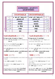 English Worksheet: QUANTIFIERS