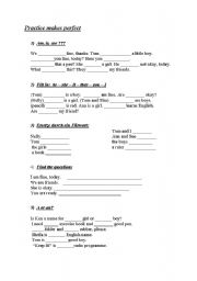 English worksheet: am - is - are - personal pronouns