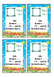 English Worksheet: ID card