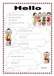 English Worksheet: Greetings 