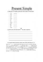 English worksheet: present simple