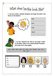 English Worksheet: What does he/she look like? (B)