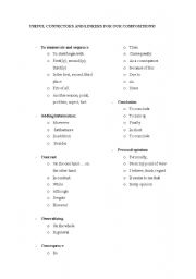 English Worksheet: Useful connectors for compositions
