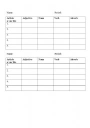 English Worksheet: Create A Sentence