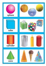 English Worksheet: 3D Shape Chart