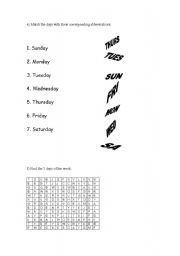 English worksheet: Days of the week