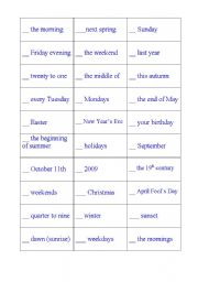 English Worksheet: Prepositions of Time