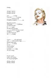 English worksheet: Holiday - by Madonna