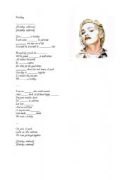 English Worksheet: Holiday - by Madonna