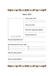 English Worksheet: Henry VIII