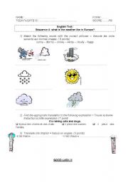 English worksheet: What is the weather like? 