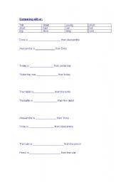 English Worksheet: Exercises Compaartive and superlative