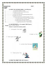 English worksheet: An Exam 