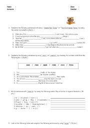 English worksheet: An exam 2