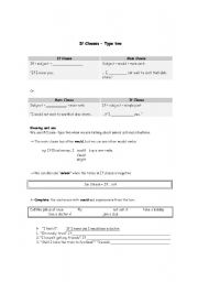 English worksheet: Conditional sentences type II