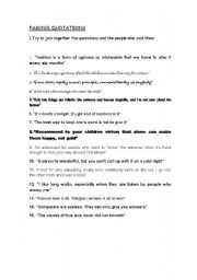 English Worksheet: FAMOUS QUOTATIONS