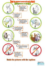 English Worksheet: How to protect yourself from H1N1!