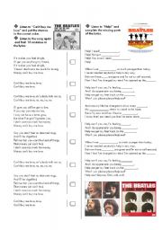 English Worksheet: The Beatles Biography and songs part 2 of 2