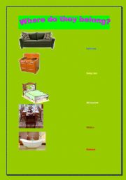 English worksheet: FURNITURE