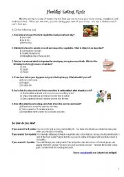 Healthy Eating Quiz (Modals)