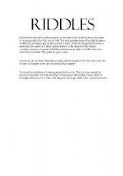 English Worksheet: Riddles