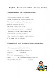 English worksheet: past tense exercises
