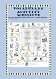 English Worksheet: medicine vocabulary