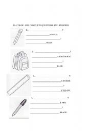 English Worksheet: classroom wh questions part two