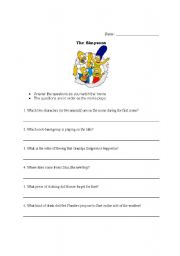 English worksheet: The Simpsons Movie Quiz