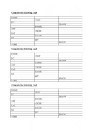 English Worksheet: irregular verbs