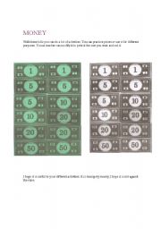 English Worksheet: money