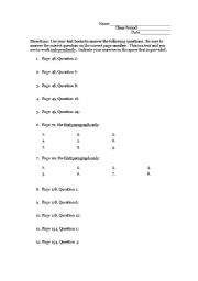 English worksheet: Parts of Speech Pre-Test