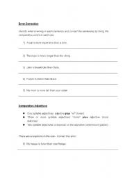 English worksheet: The Comparative