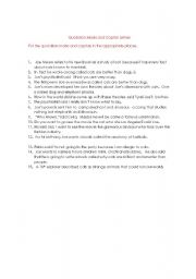English Worksheet: capitals and quotations 