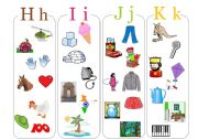 English worksheet: Alphabet book marks