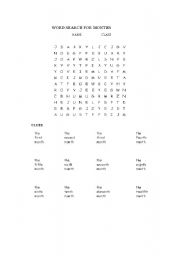 English worksheet: word search for months