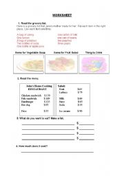 English worksheet: FOOD