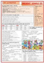 English Worksheet: Use and practice of  PRESENT SIMPLE