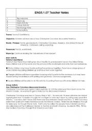 English Worksheet: how Christopher Columbus discovered America
