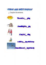 English Worksheet: What are they doing?