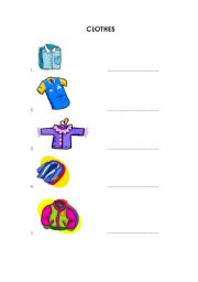 English Worksheet: Clothes