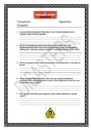 English Worksheet: Natural Disasters