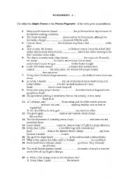 English Worksheet: simple present of present progressive?