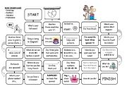 English Worksheet: Introductions Board Game