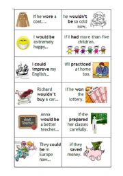 English Worksheet: Cards to work with 2nd conditional